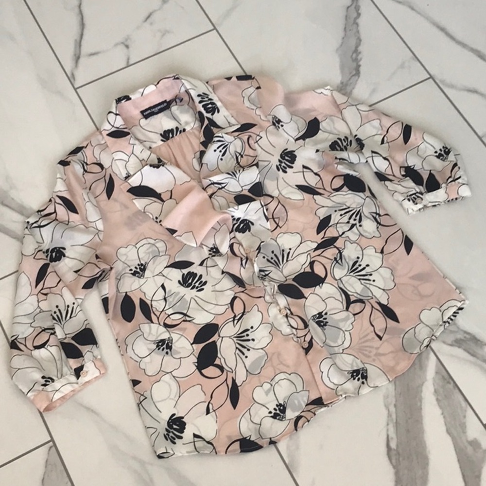Karl Lagerfeld Pink Floral top